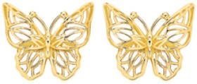 9ct+Filigree+Butterfly+Stud+Earrings