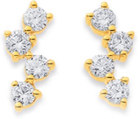 10ct+4+Stone+Lab+Grown+Diamond+Scatter+Design+Earrings