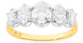 14ct-5-Stone-Lab-Grown-Diamond-Ring on sale