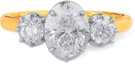 14ct+Lab+Diamond+3+Stone+Ring