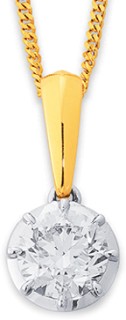 10ct+1.5ct+Round+Lab+Grown+Diamond+Pendant