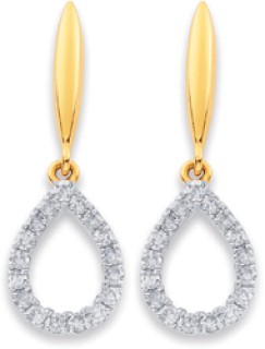 9ct%2C+Diamond+Pear+Drop+Earrings