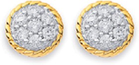 9ct-Diamond-Round-Patterned-Studs on sale
