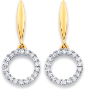 9ct%2C+Diamond+Circle+Drop+Earrings