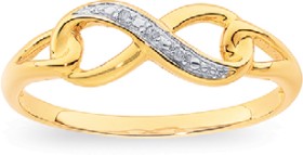 9ct-Diamond-Infinity-Loop-Ring on sale