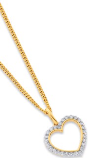 9ct-Heart-Diamond-Halo-Pendant on sale