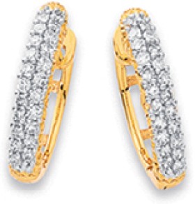 9ct%2C+Diamond+Small+Claw+Set+Huggie+Earrings