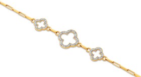 9ct-Diamond-Clover-Bracelet on sale