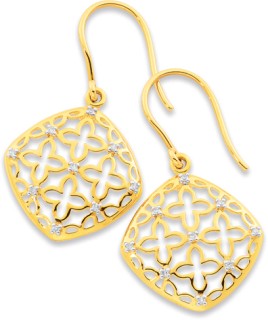 9ct-Diamond-Flower-Earrings on sale