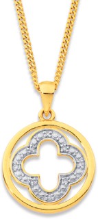 9ct+Clover+Circle+Pendant
