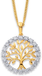 9ct-Diamond-Tree-of-Life-Pendant on sale