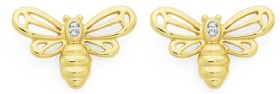 9ct-Diamond-Bee-Stud-Earrings on sale