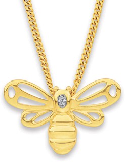 9ct%2C+Diamond+Bee+Pendant