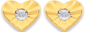9ct-Diamond-Heart-Studs on sale