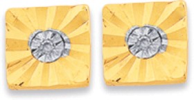 9ct-Diamond-Square-Studs on sale