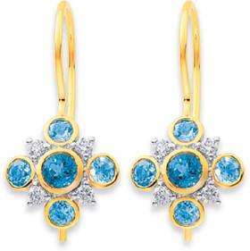 9ct-London-Blue-Topaz-and-Diamond-Rubover-Earrings on sale