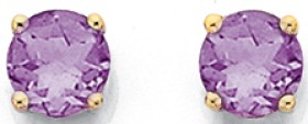 9ct+Amethyst+Stud+Earrings