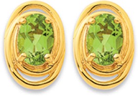 9ct-Oval-Peridot-Studs on sale