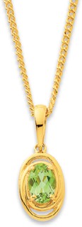 9ct-Oval-Peridot-Pendant on sale
