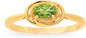 9ct+Oval+Peridot+Ring
