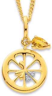 Eliza-9ct-Fruit-Lemon-Slice-Diamond-and-Citrine-Pendant on sale