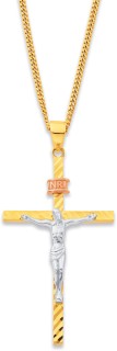 9ct-Tri-Tone-Crucifix-Pendant on sale