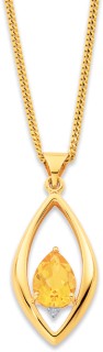 9ct-Citrine-Diamond-Pendant on sale