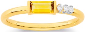 9ct+Citrine+%26amp%3B+Diamond+Band