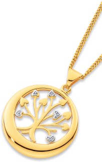 9ct+Two+Tone+Tree+of+Life+Pendant