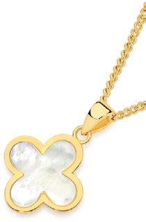 9ct+Mother+of+Pearl+Clover+Pendant