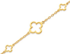 9ct-19cm-Open-Clovers-Trace-Bracelet on sale