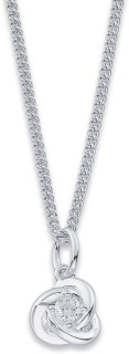 Sterling+Silver+Cubic+Zirconia+Trinity+Knot+Pendant