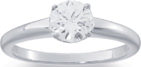 Sterling+Silver+Round+Cubic+Zirconia+Solitaire+Ring