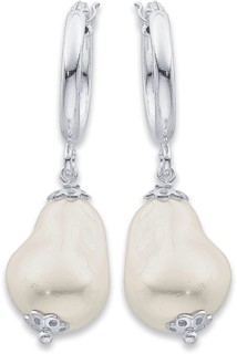 Sterling+Silver+Baroque+Pearl+Hoops