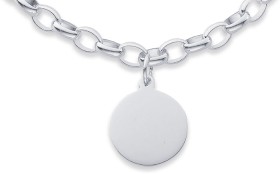 Sterling-Silver-19cm-Oval-Belcher-Bracelet-with-Disc on sale