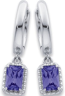 Sterling-Silver-Purple-Cubic-Zirconia-Halo-Hoops on sale