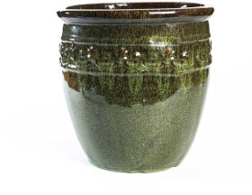 Tuscan+Path+54cm+x+52cm+Glazed+Studded+Pot+in+Green