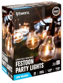 Lytworx-Festoon-Indooroutdoor-Connectable-Low-Voltage-LED-Party-Lights-in-Warm-White on sale
