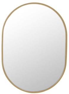 Future-Glass-700mm-x-500mm-Pill-Shape-Mirror-in-Satin-Brass on sale