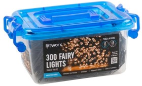 Lytworx-Low-Voltage-Indooroutdoor-LED-Fairy-Lights-in-Warm-White-Pack-of-300 on sale