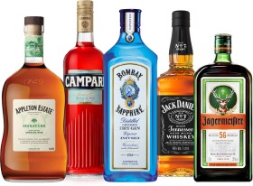 Appleton+Estate+Signature+Blend+Rum+700ml%2C+Campari+700ml%2C+Bombay+Sapphire+Gin+700ml%2C+Jack+Daniel%26rsquo%3Bs+Tennessee+Whiskey%2C+Honey%2C