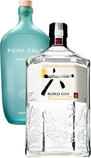 Papa-Salt-Coastal-Gin-700ml-or-Roku-Japanese-Gin-1L on sale