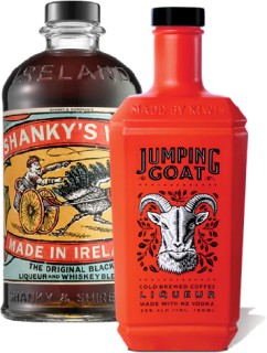 Shankys-Whip-Irish-Whiskey-Liqueur-or-Jumping-Goat-Cold-Brewed-Coffee-Vodka-or-Whisky-Liqueur-700ml on sale