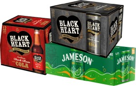 Black+Heart+%26amp%3B+Cola+4.6%25+12+x+330ml+Bottles%2C+Black+Heart+%26amp%3B+Cola+7%25+12+x+250ml+Cans+or+Jameson+Dry+%26amp%3B+Lime+or+Cola+4.8%25+10+x+330ml+Cans