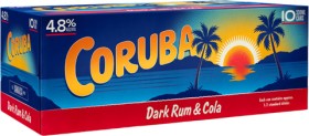 Coruba+%26amp%3B+Cola+4.8%25+10+x+330ml+Cans