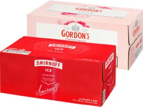 Smirnoff+Ice+Lemon+5%25+or+Gordon%26rsquo%3Bs+Premium+Pink+Gin+%26amp%3B+Soda+4%25+18+x+250ml+Cans