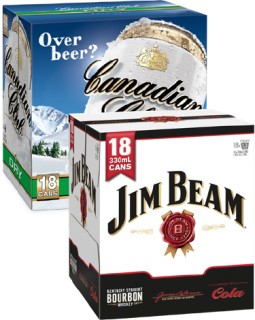 Canadian-Club-Dry-48-or-Jim-Beam-Cola-48-18-x-330ml-Cans on sale