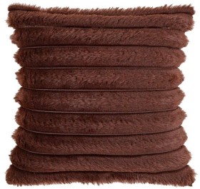 Astin+Sinclair+45cm+x+45cm+Chocolate+Brown+Faux+Fur+Rib+Cushion