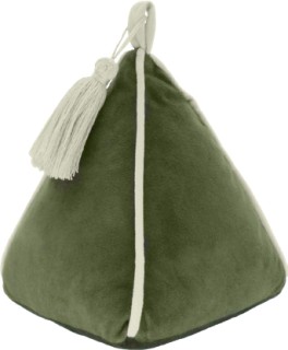 Astin-Sinclair-14-x-14-x-18cm-Green-Velvet-Door-Stop on sale