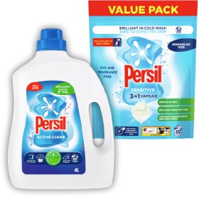 Persil-Laundry-Liquid-4L-or-Laundry-Capsules-50s on sale